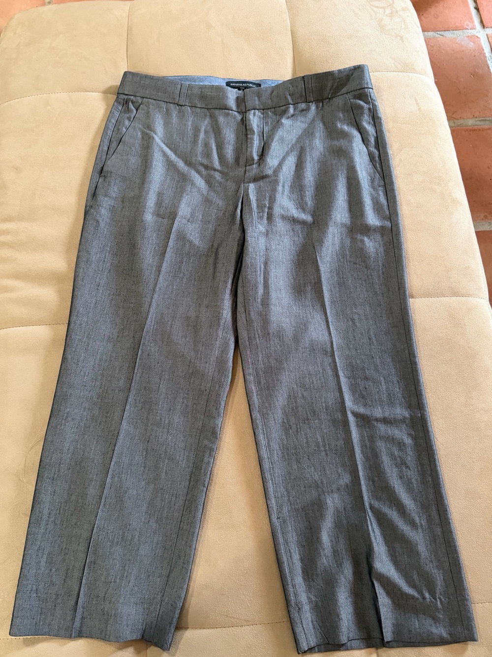 Banana Republic Logan Crop Gray Silk Blend Pants Petite 6